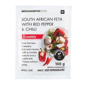 South African Feta Cheese with Red Pepper & Chilli 100 g