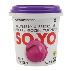 SO.YO Raspberry and Beetroot Low Fat Frozen Yoghurt 175 ml