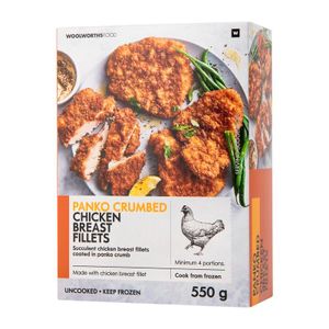 Frozen Panko Crumbed Chicken Breast Fillets 550 g