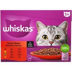 Whiskas Meat Selection Classic Meals in Gravy 12 pk