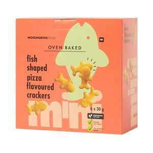 Pizza Flavoured Fish Shaped Crackers 6 x 30 g