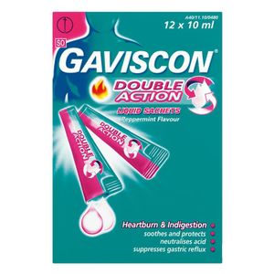 Gaviscon Peppermint Double Action Liquid Sachets 12 x 10 ml