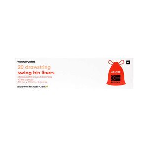 40 L Drawstring Swing Bin Liners 20 pk
