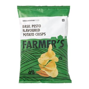 Farmer's Basil Pesto Flavoured Potato Crisps 125 g