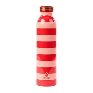 Manna Pink and Coral Stripe Retro Stainless Steel Bottle 946 ml