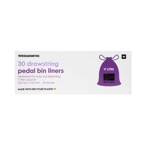 17 L Drawstring Pedal Bin Liners 30 pk