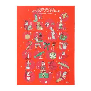 Christmas Advent Calendar with 24 Milk Chocolate Shapes 80 g