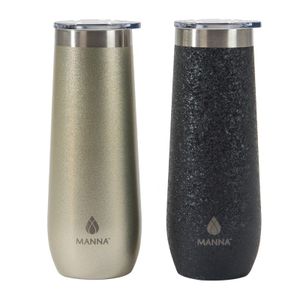 Manna Gold and Charcoal Grey Sleek Wine Tumblers 2 x 266 ml