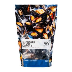 Frozen Uncooked Whole Mussels 700 g