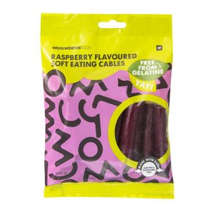 Raspberry Flavoured Soft Eating Cables 200 g