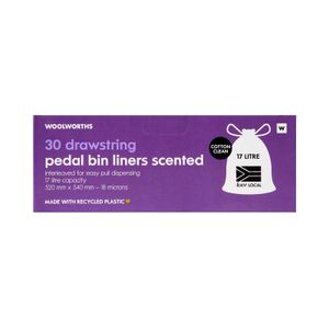 17 L Drawstring Cotton Clean Scent Pedal Bin Liners 30 pk