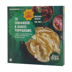 Gluten Free Coriander And Garlic Poppadoms 10 pk