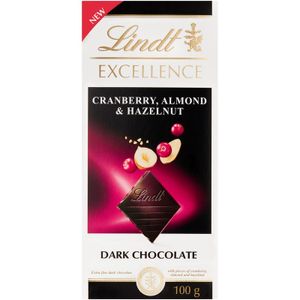 Lindt Excellence Cranberry, Almond and Hazelnut 100 g