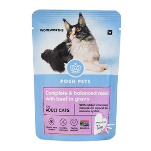 Posh Pets Complete & Balanced Meal with Beef In Gravy For Adult Cats 85 g