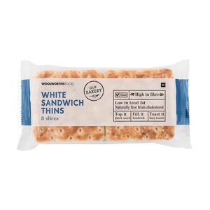 White Sandwich Bread Thins 8 Slices