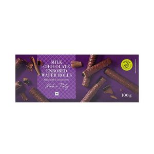 Milk Chocolate Enrobed Wafer Rolls With Cocoa Creme 100 g