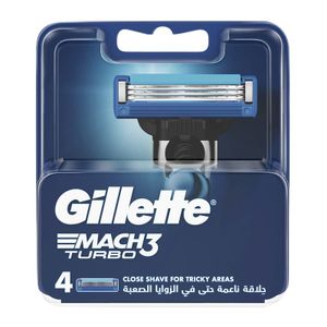 Gillette Mach3 Turbo Razor Blade Cartridges 4 pk